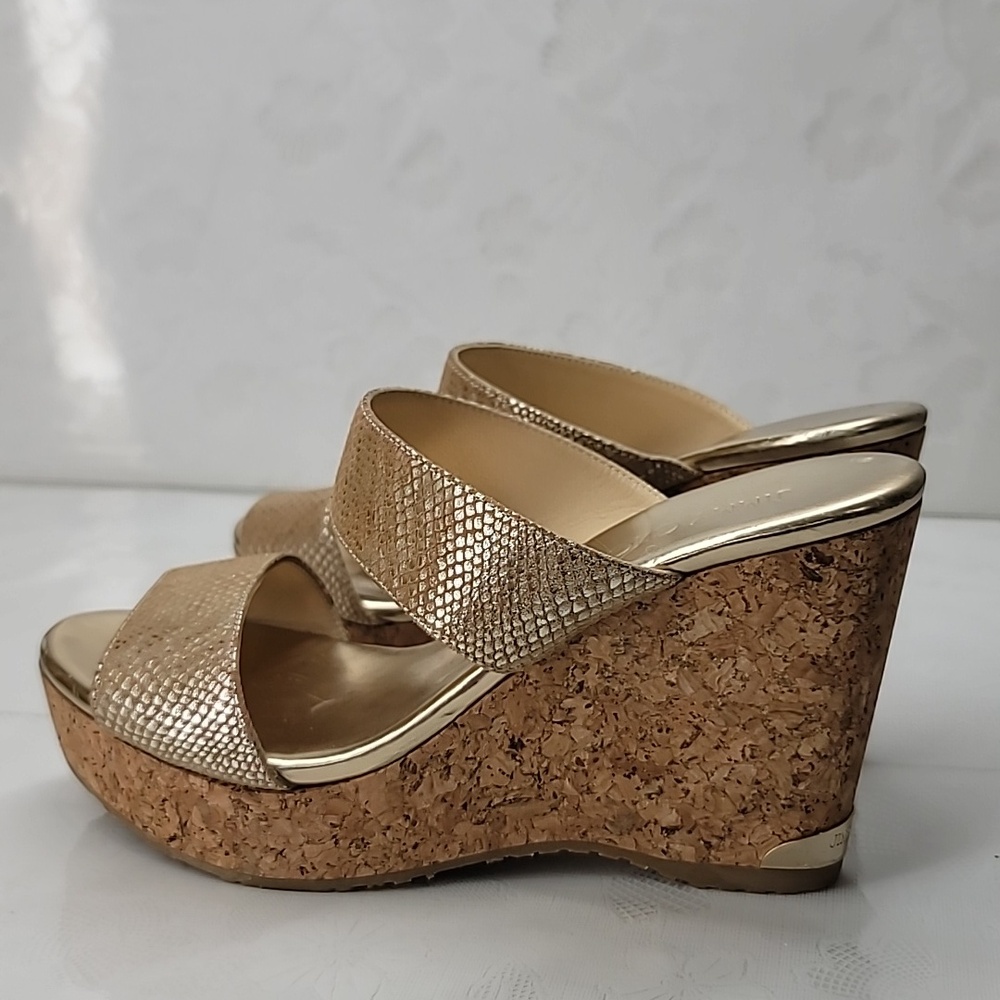 Jimmy Choo Parker Metallic Python-Printed Leather… - image 4